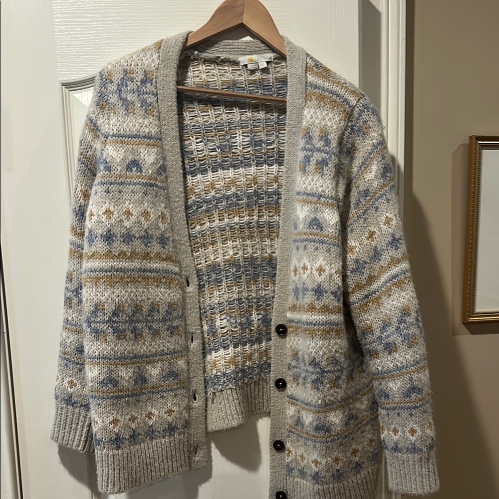 Boden Cozy Patterned Cardigan Sweater (S)